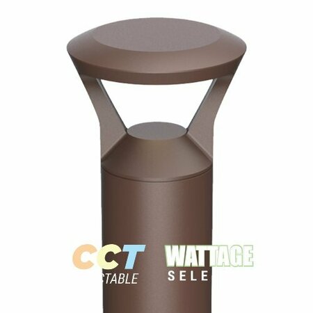 PORTOR Architectural Round Bollard Light, CCT and Wattage Selector, Open Style PT-ABL-R-PTP-O-3CP
